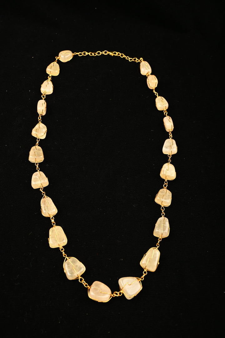Peach Quartz Dawn Statement Necklace | SHOBITAM