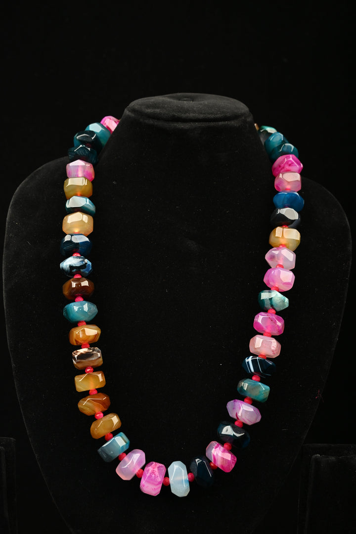 Carnival Hues Multi-Agate Statement Necklace | SHOBITAM