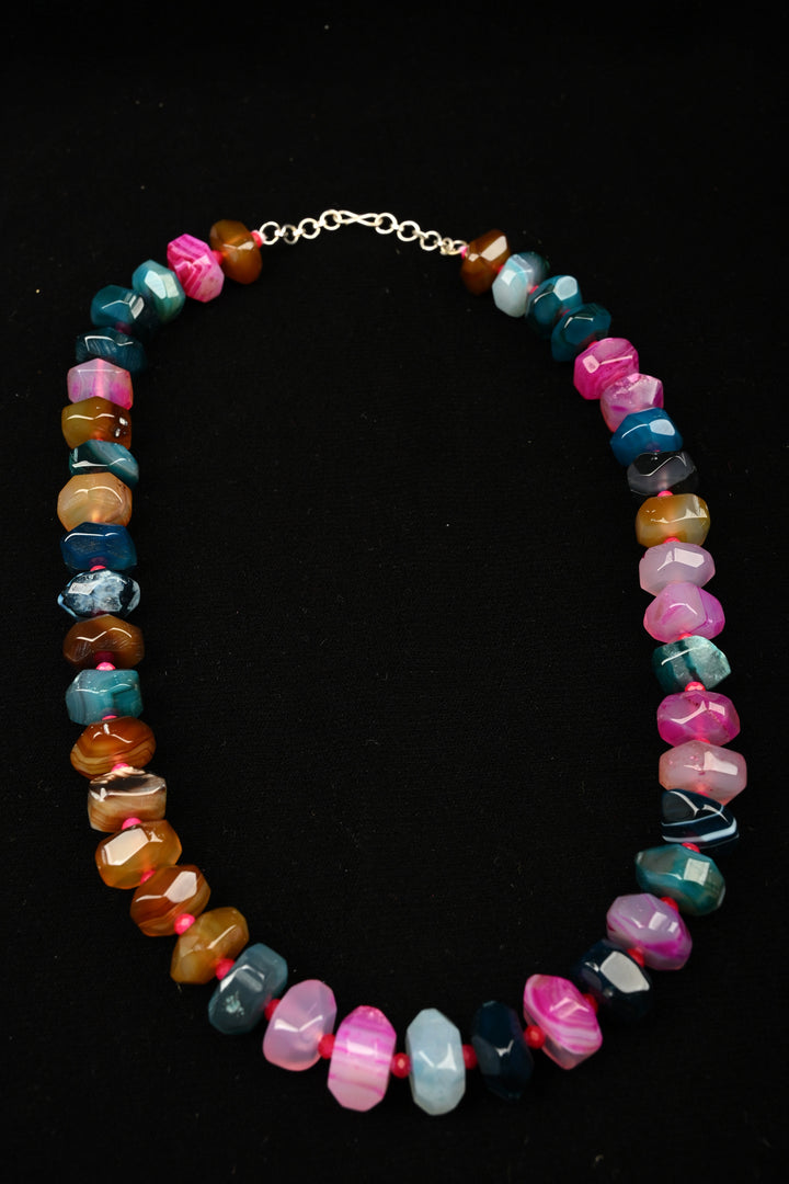 Carnival Hues Multi-Agate Statement Necklace | SHOBITAM