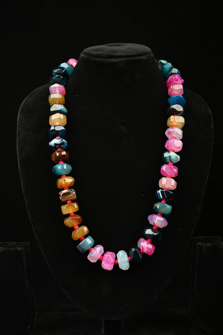 Carnival Hues Multi-Agate Statement Necklace | SHOBITAM