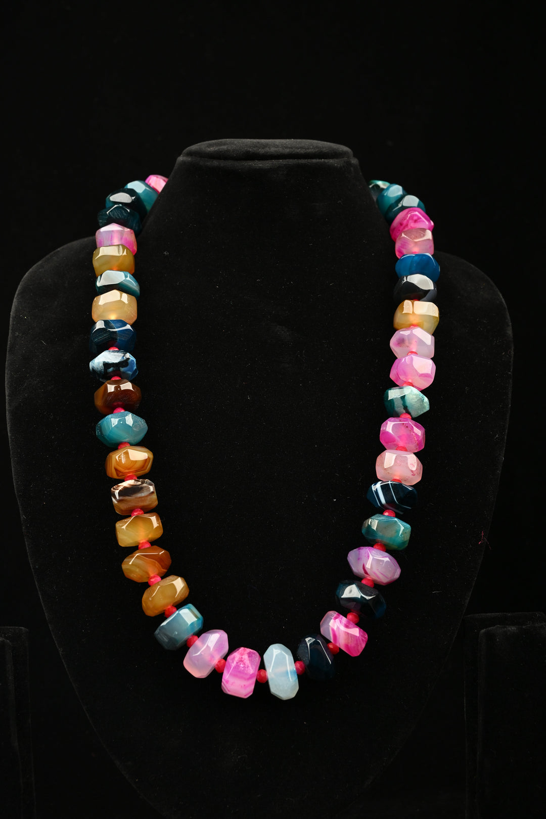 Carnival Hues Multi-Agate Statement Necklace | SHOBITAM