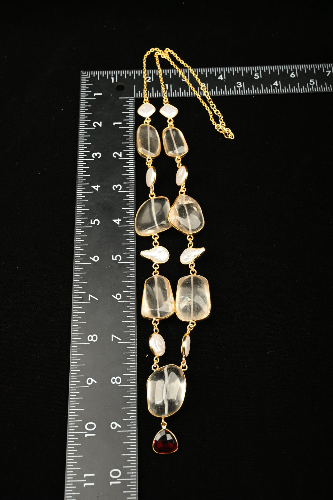 Seashell Clear Quartz Necklace Set | SHOBITAM