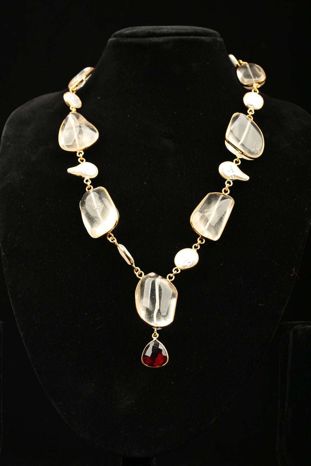 Seashell Clear Quartz Necklace Set | SHOBITAM