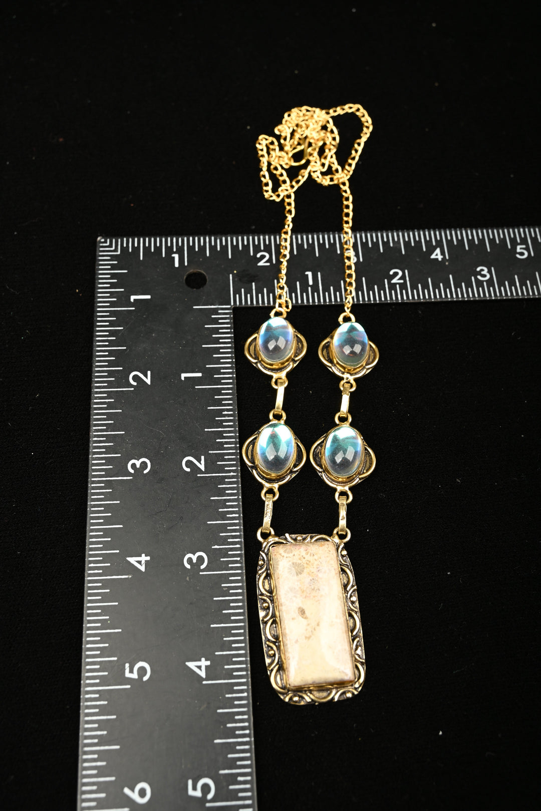 Victoria Blue Chalcedony and Magnesite Necklace | SHOBITAM