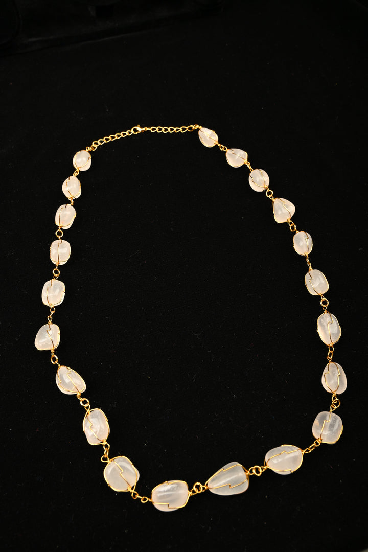 Rose Quartz Dawn Statement Necklace | SHOBITAM