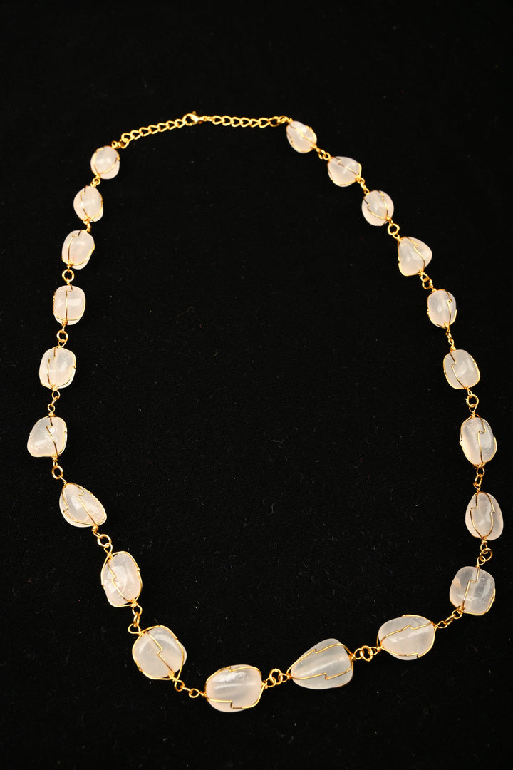 Rose Quartz Dawn Statement Necklace | SHOBITAM
