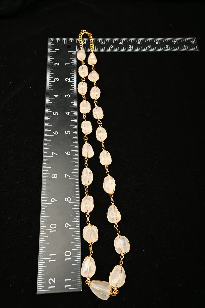 Rose Quartz Dawn Statement Necklace | SHOBITAM