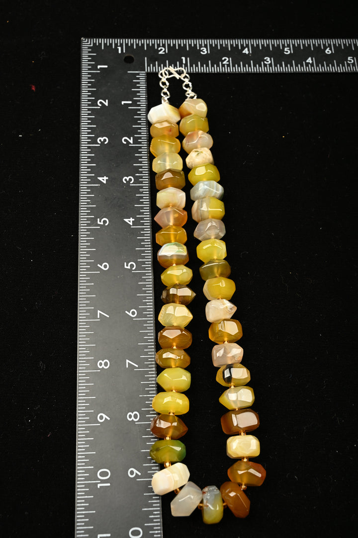 Sunlit Yellow Dendritic Agate Bead Necklace | SHOBITAM