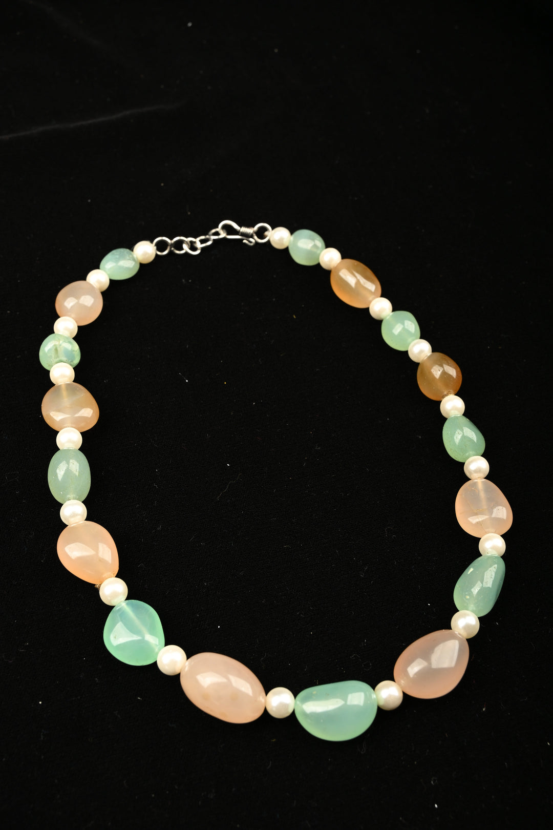 Pastel Agate Multi-Color Oval Bead Necklace | SHOBITAM