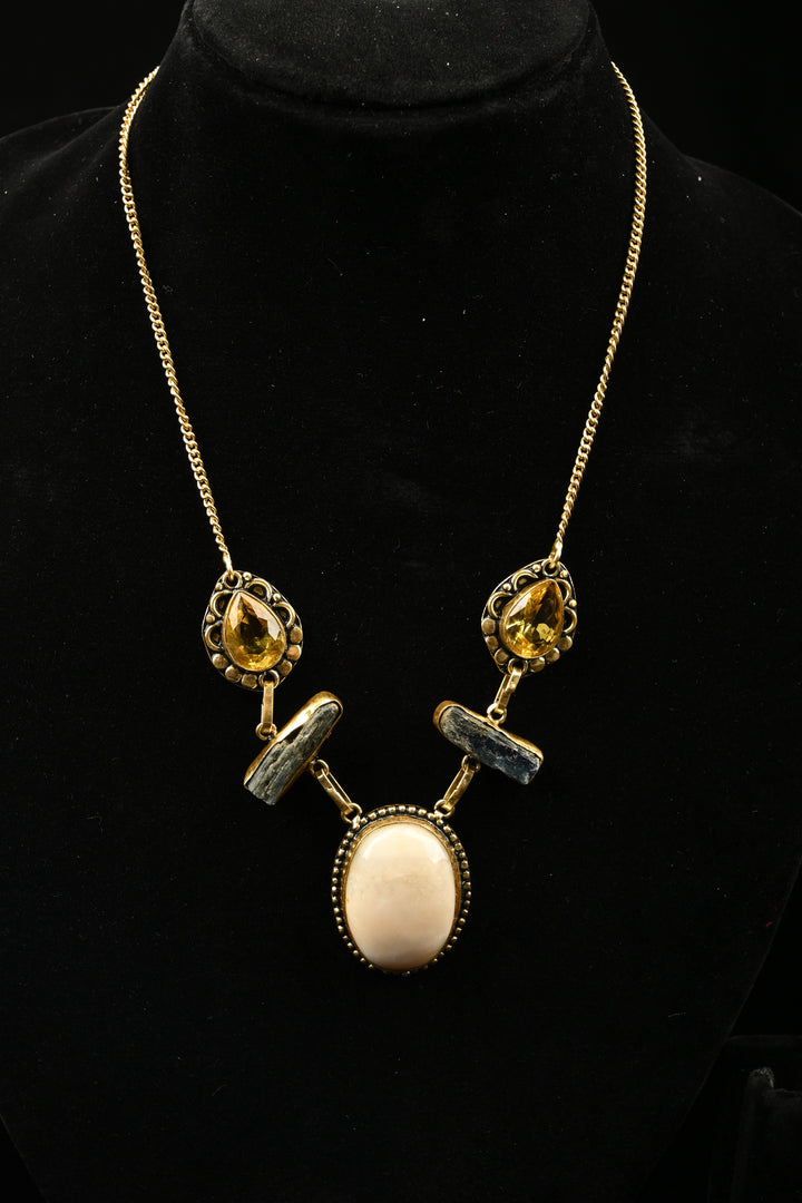 Matilda Aventurine & Onyx Semiprecious Necklace | SHOBITAM