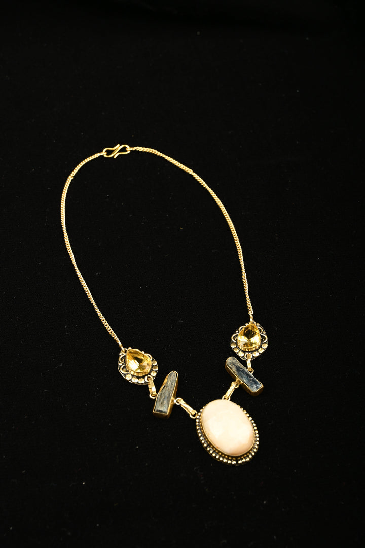 Matilda Aventurine & Onyx Semiprecious Necklace | SHOBITAM