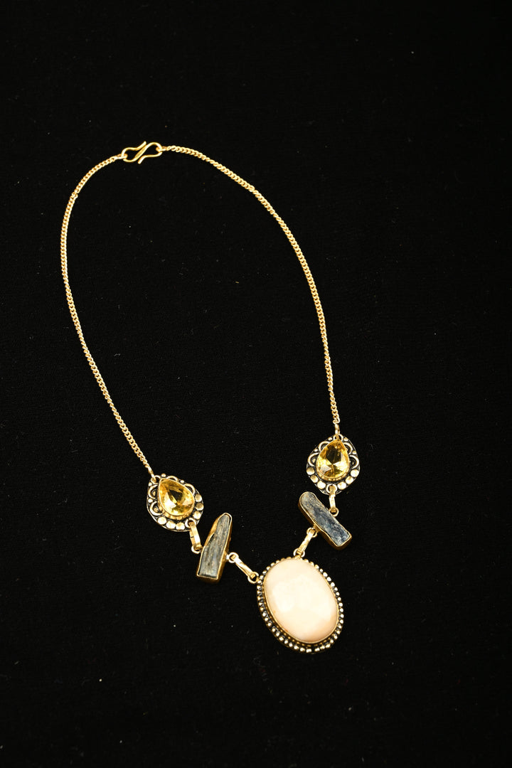Matilda Aventurine & Onyx Semiprecious Necklace | SHOBITAM