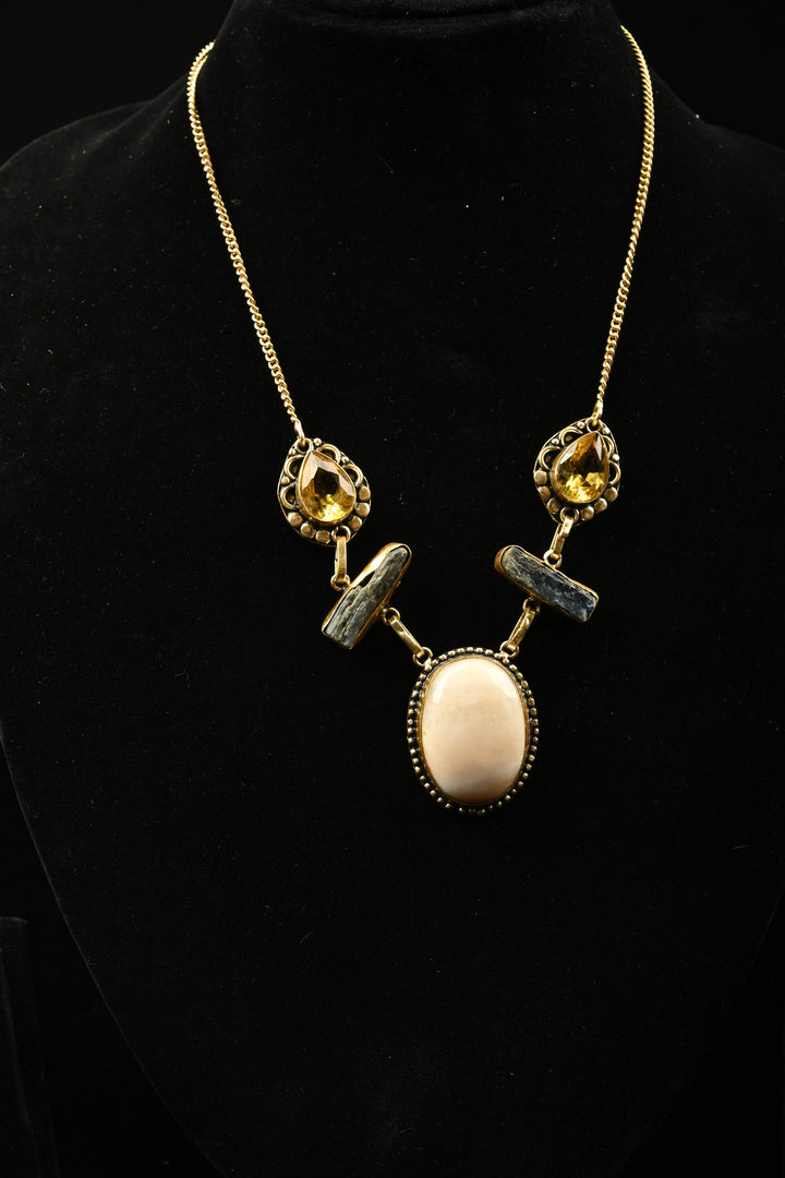 Matilda Aventurine & Onyx Semiprecious Necklace | SHOBITAM