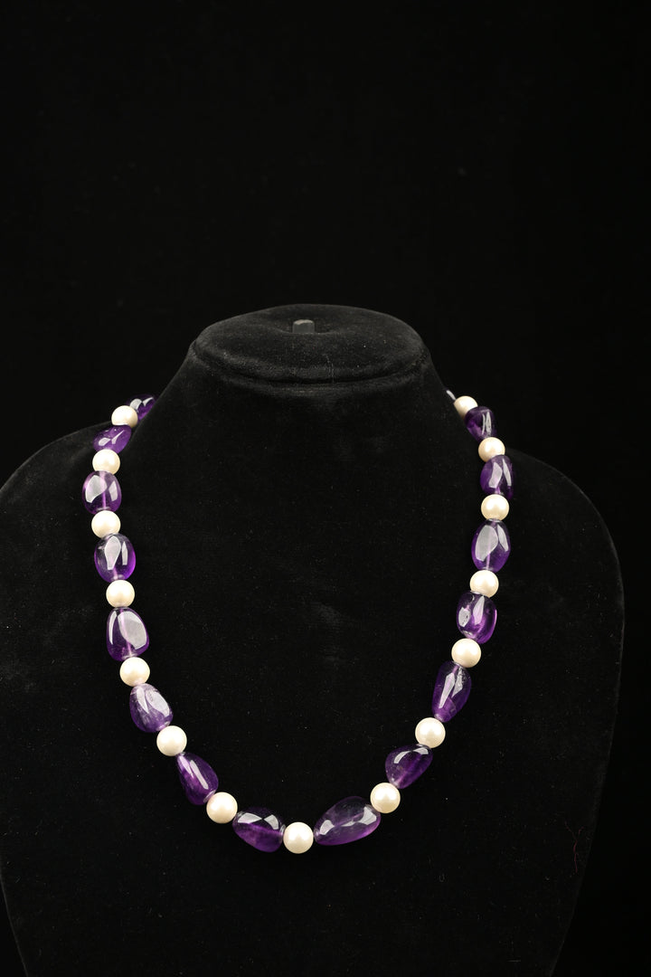 Faceted Semi precioues  beads  Necklace | SHOBITAM