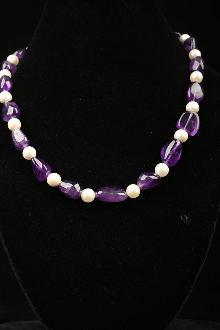 Faceted Semi precioues  beads  Necklace | SHOBITAM