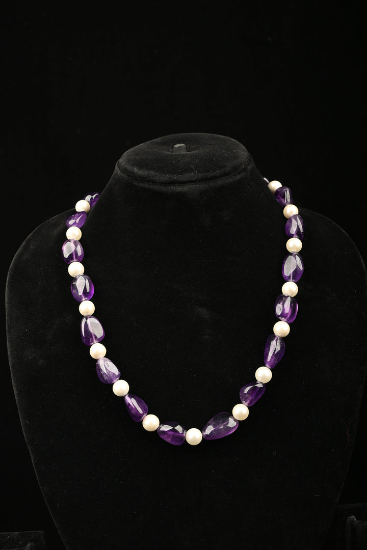 Faceted Semi precioues  beads  Necklace | SHOBITAM