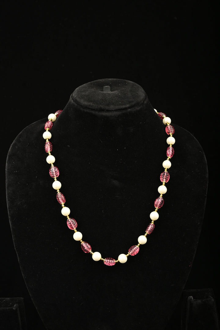 Tipsy Sangria Agate & Pearl Bead Necklace | SHOBITAM