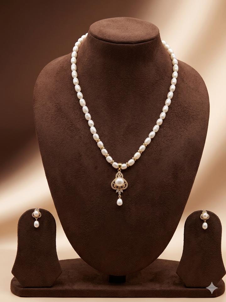 Celeste Charm Freshwater Pearl Pendant Set  | SHOBITAM