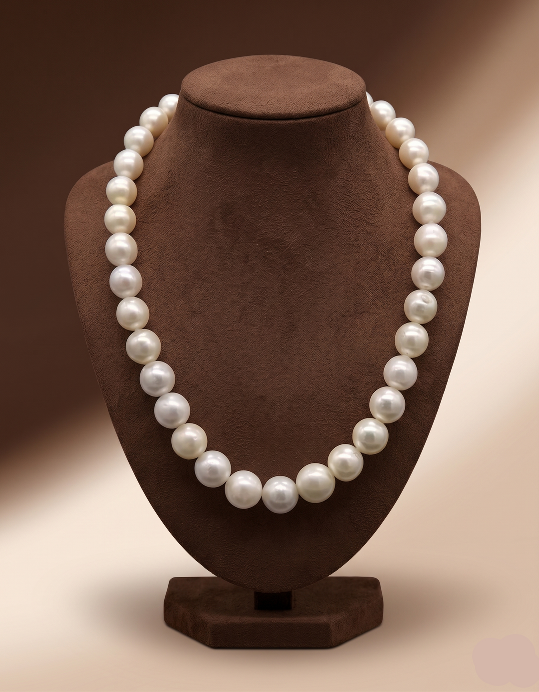 Ivory Grandeur South Sea Pearl One-Line Mala | SHOBITAM