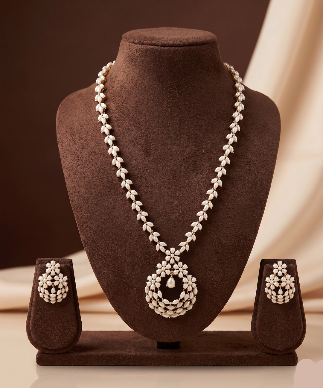 Royal Heritage Freshwater Pearl Long Haram Set | SHOBITAM