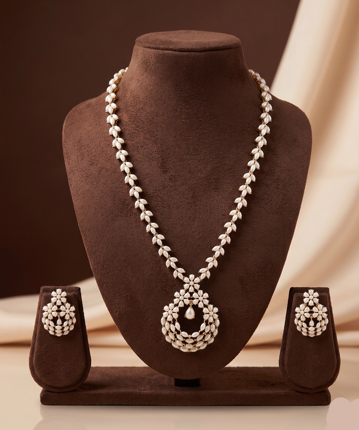 Royal Heritage Freshwater Pearl Long Haram Set | SHOBITAM