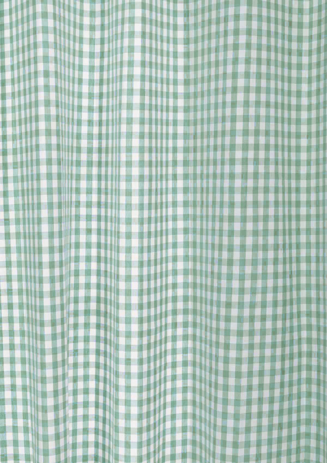 Gingham Woven 100% cotton geometric curtain for living room - Light Reduction - Sage Green - Single Piece | SHOBITAM
