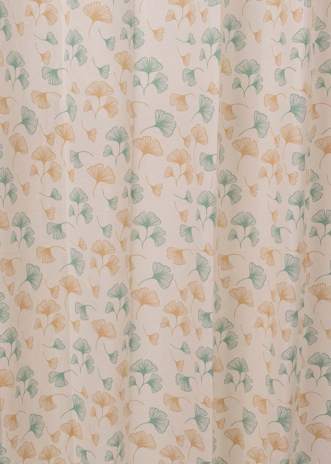 Gingko Nile Blue 100% cotton floral curtain for living room - Light Reduction - Single Piece | SHOBITAM