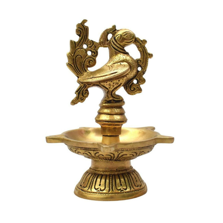 BRASS PEACOCK DIYA 6*4*4 | SHOBITAM