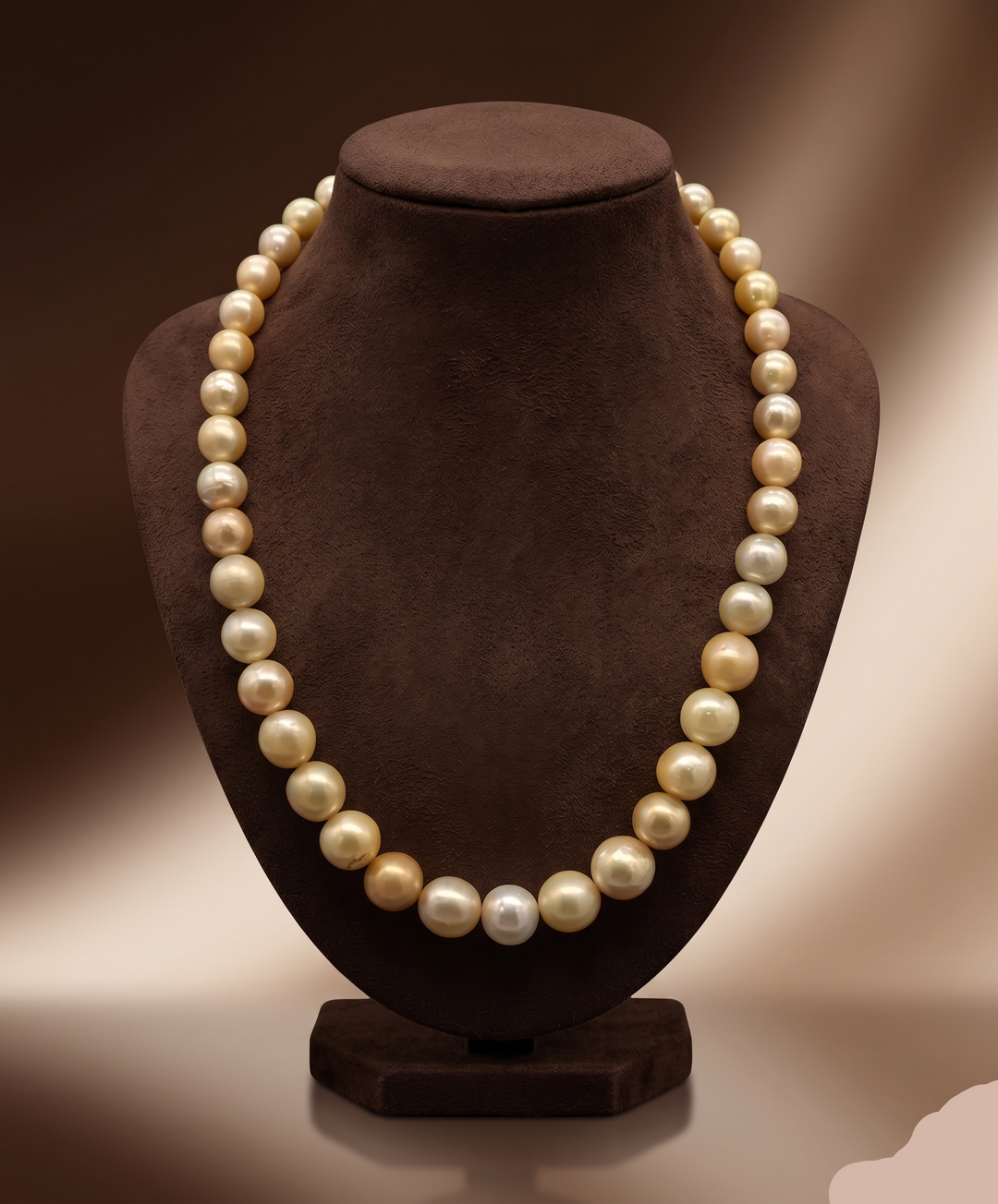 Golden Classic South Sea Pearl One-Line Mala | SHOBITAM