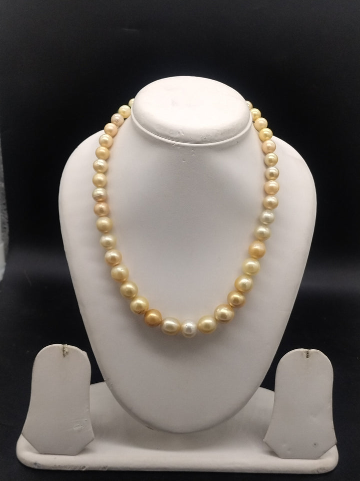 Golden Classic South Sea Pearl One-Line Mala | SHOBITAM