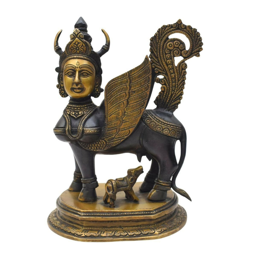Brass Statue 2 Tone Kamadenu- 10*8*6 | SHOBITAM