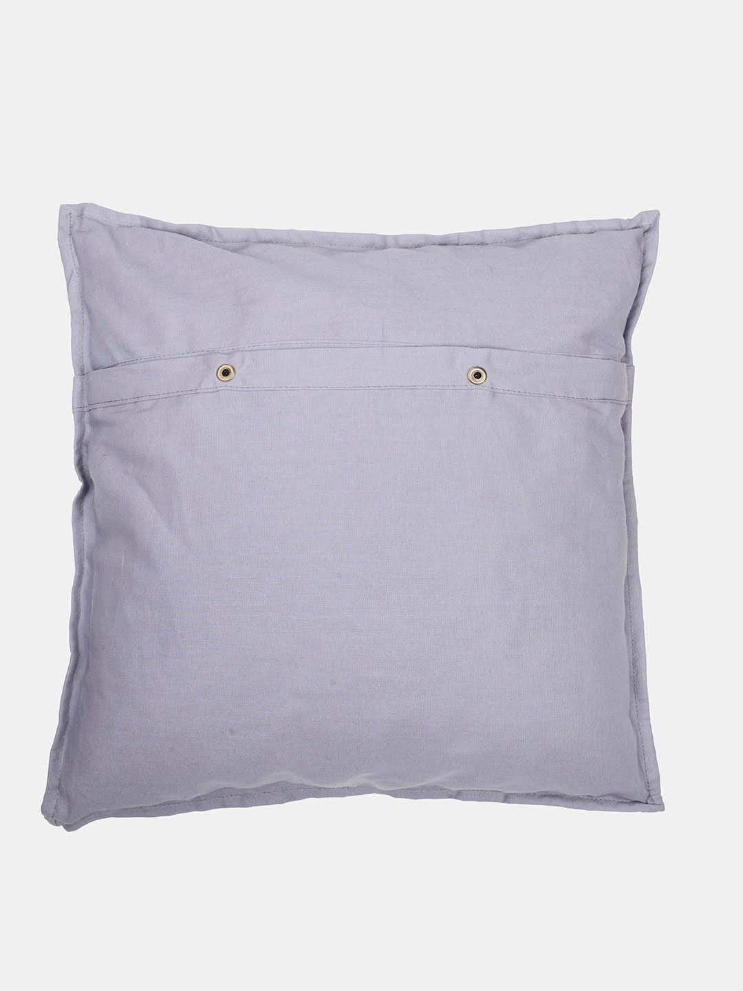 Green Grey Kantha Silk Reversible Cushion Cover - Pack of 1 | SHOBITAM