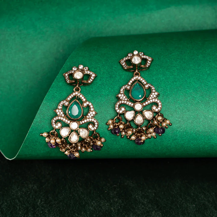 92.5 Silver,Gold Plated Greenbriar Bloom Necklace Set