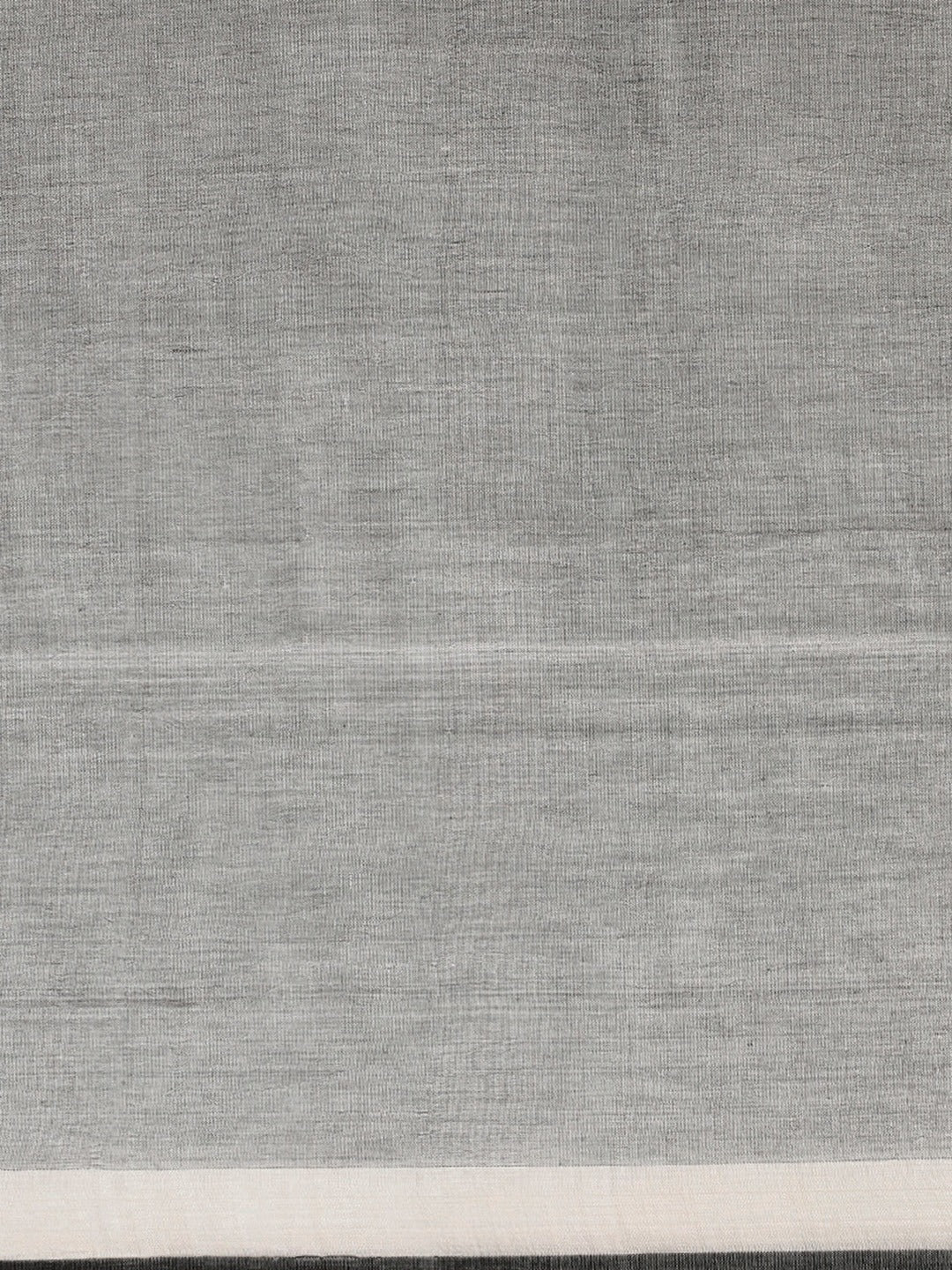 Gray Handloom Zari Border Jamdani Cotton Saree, No Blouse Piece