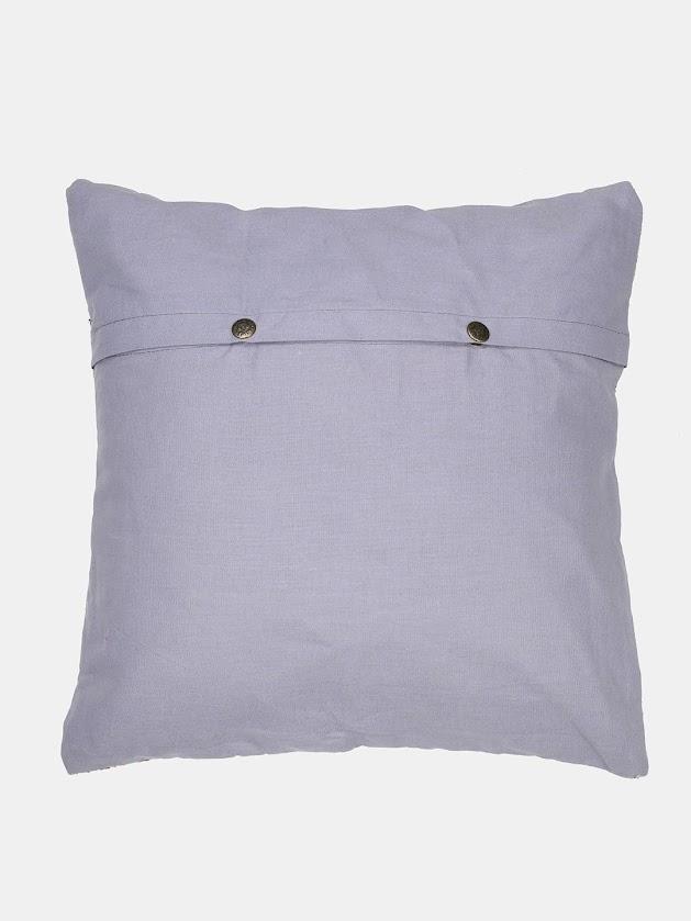 Cream Rust Kantha Silk Reversible Cushion Cover - Pack of 1 | SHOBITAM