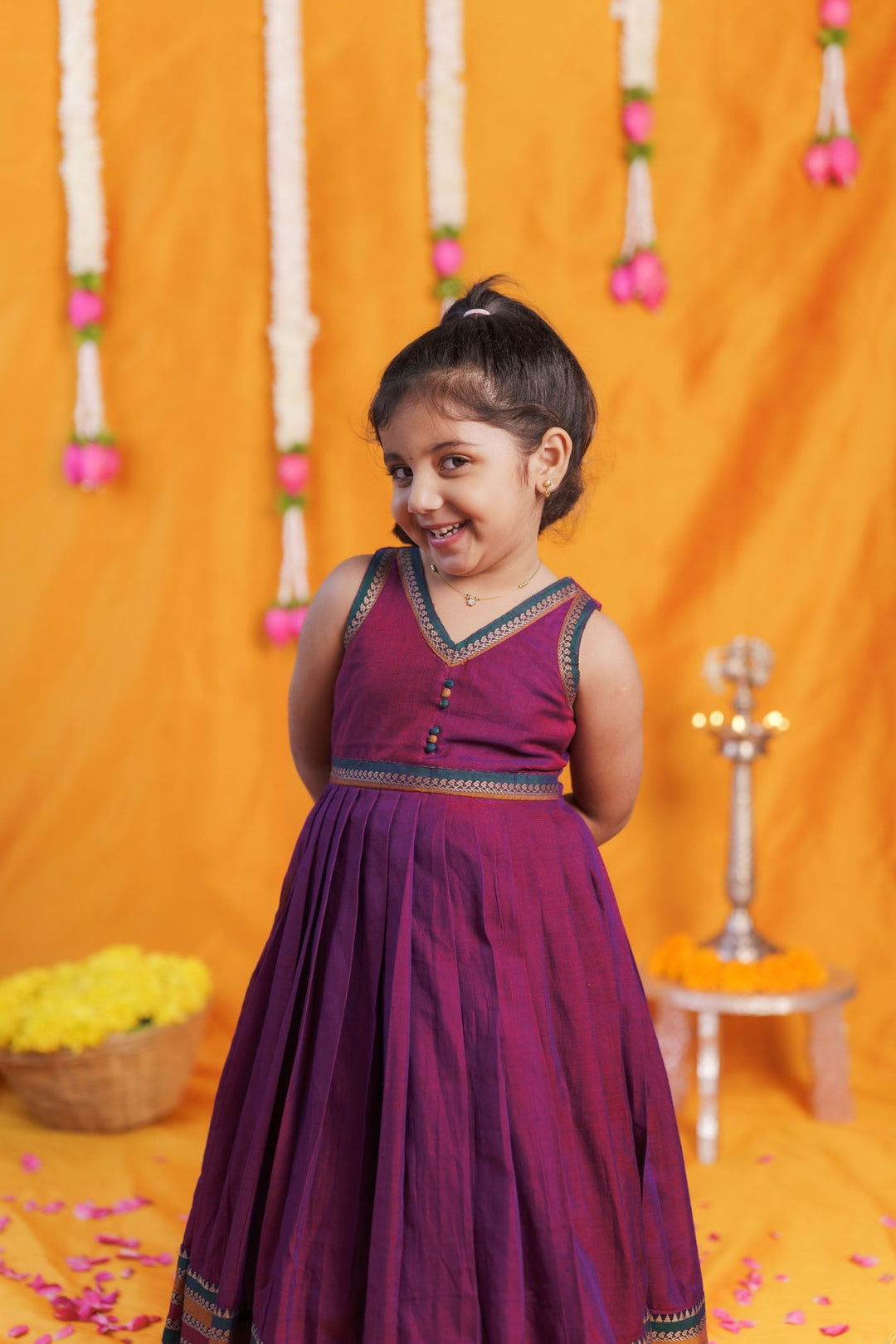 Geetanjali Magenta Frock Mini | SHOBITAM
