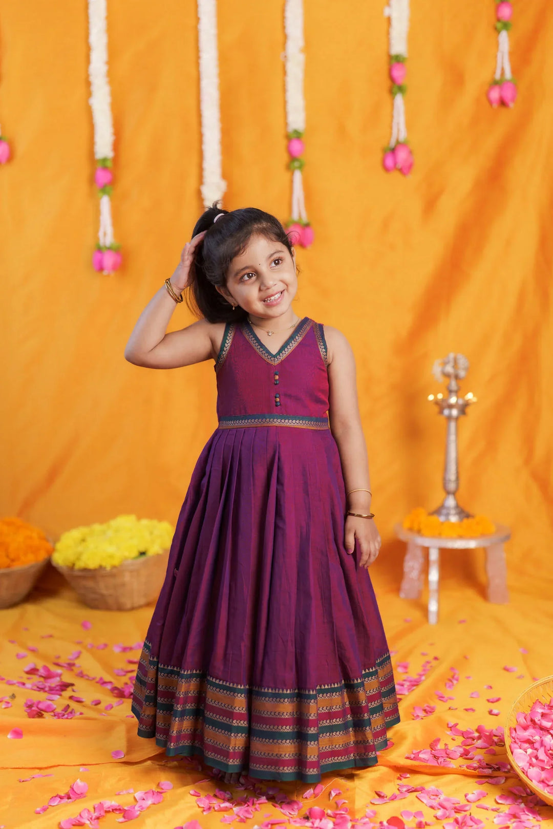 Geetanjali Magenta Frock Mini | Made To Order