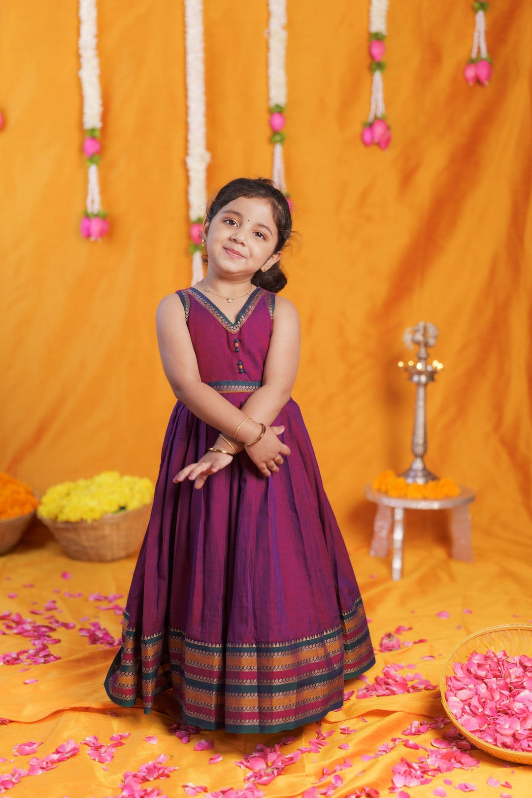 Geetanjali Magenta Frock Mini | SHOBITAM