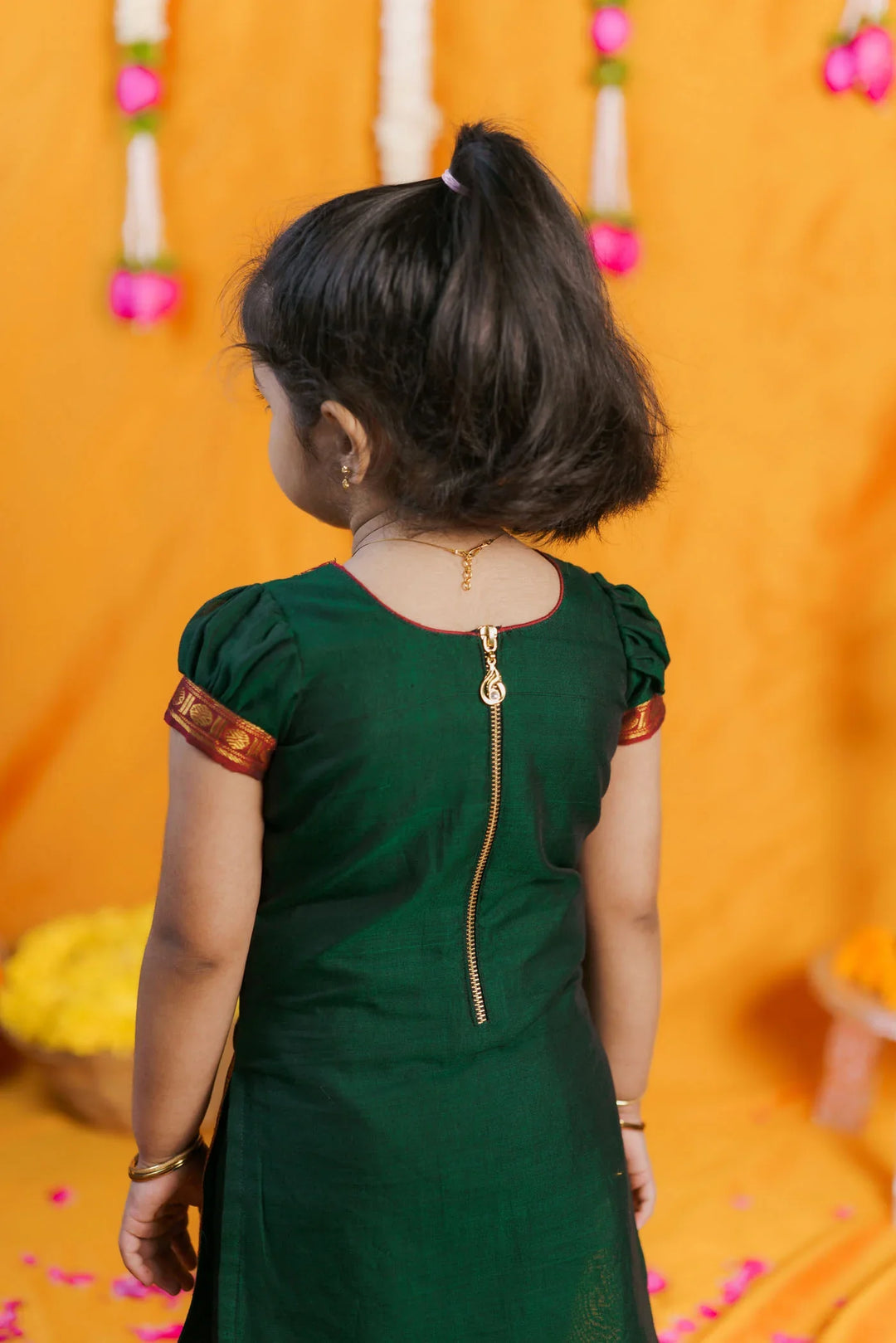 Sreeja Green Kurti Set Mini | Made To Order