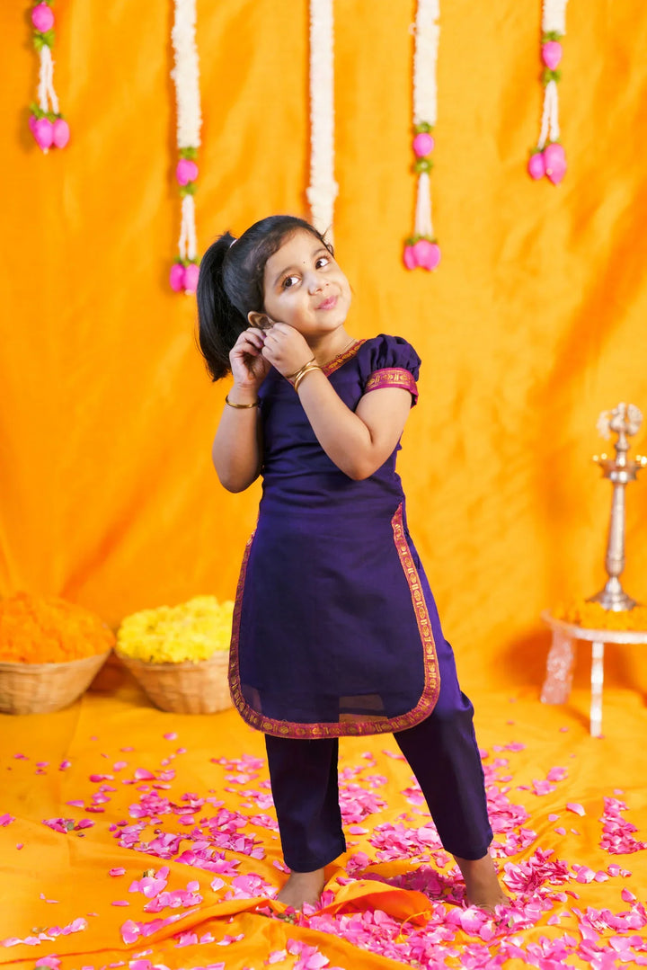 Sreeja Violet Kurti Set Mini | Made To Order