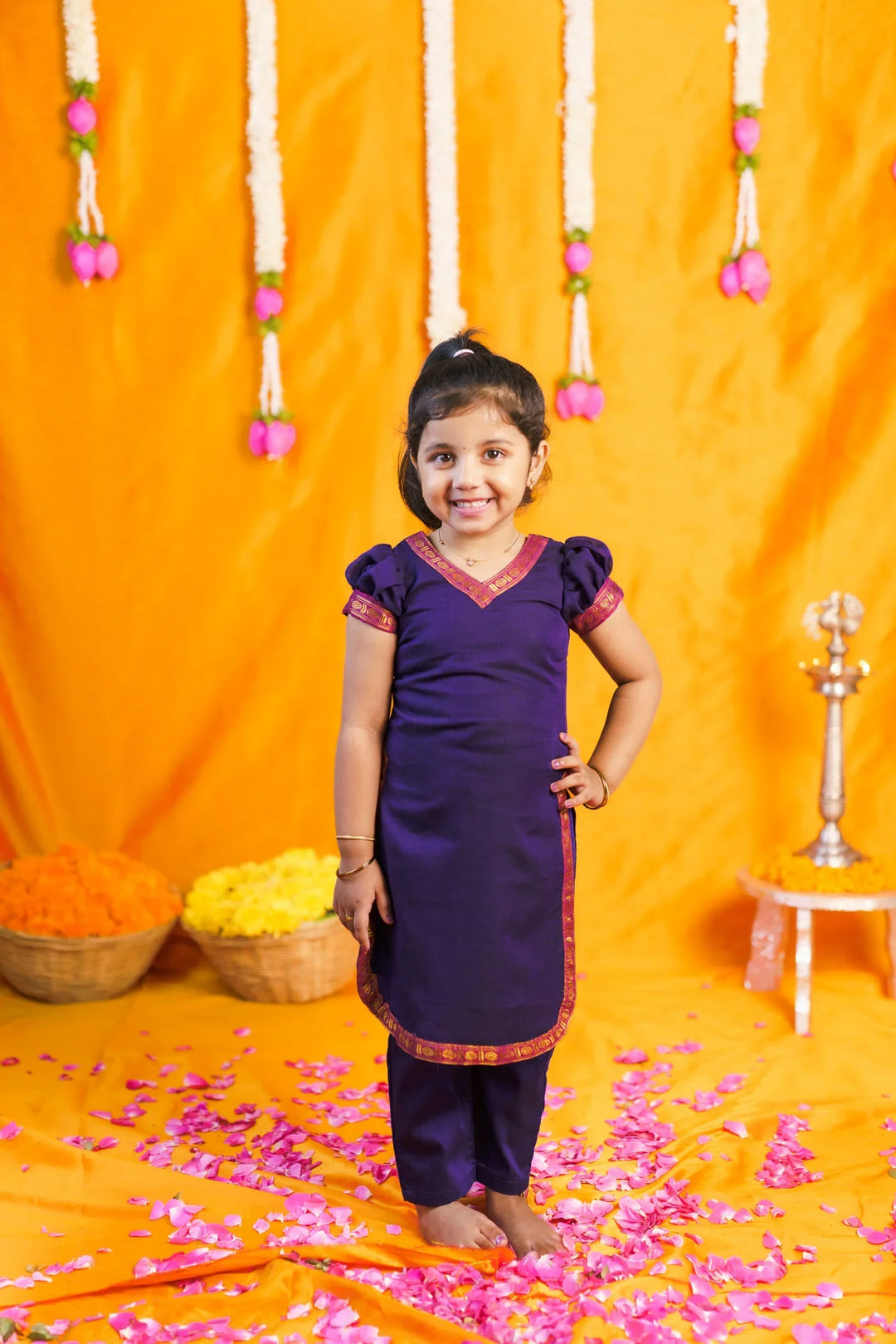 Sreeja Violet Kurti Set Mini | Made To Order