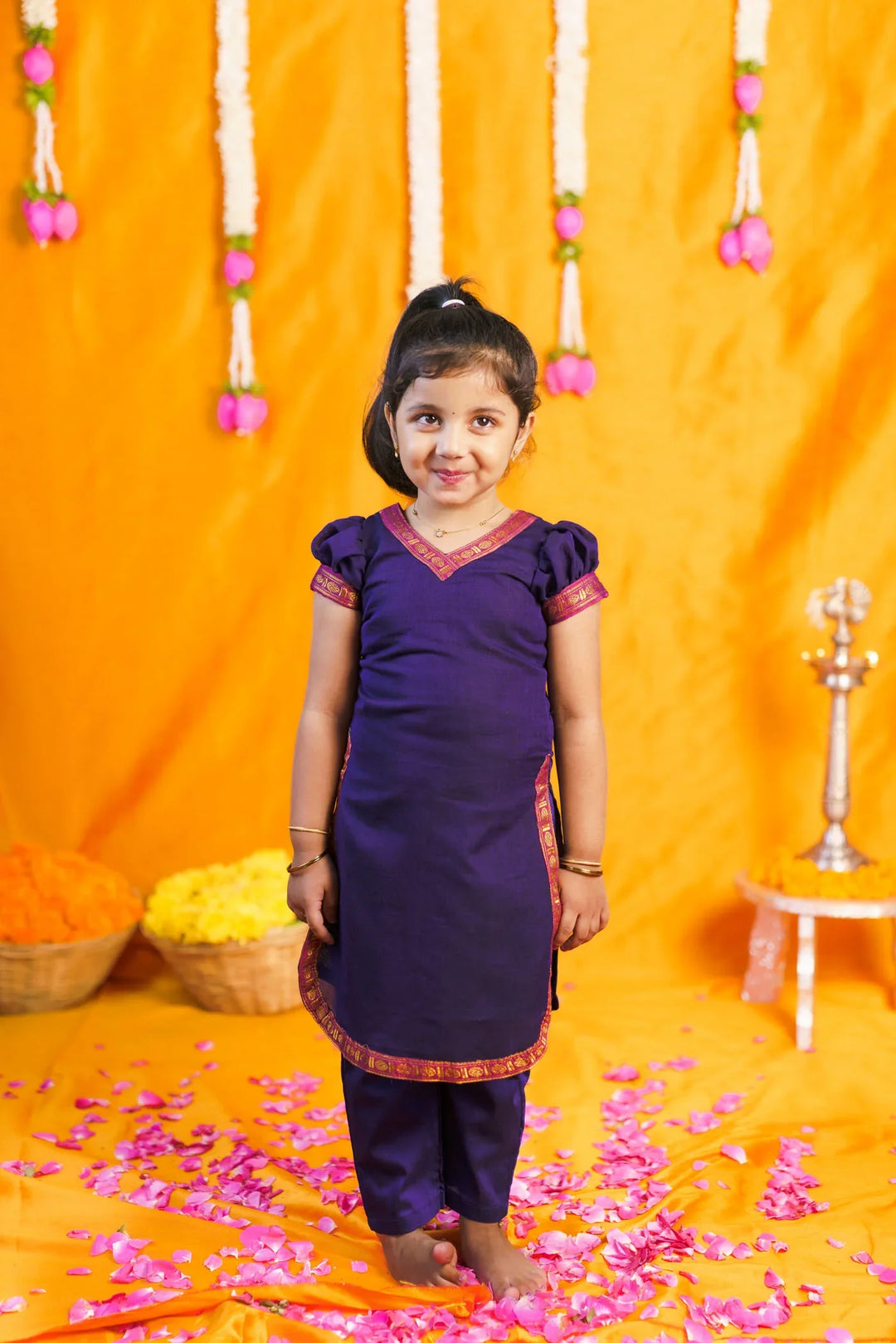 Sreeja Violet Kurti Set Mini | Made To Order