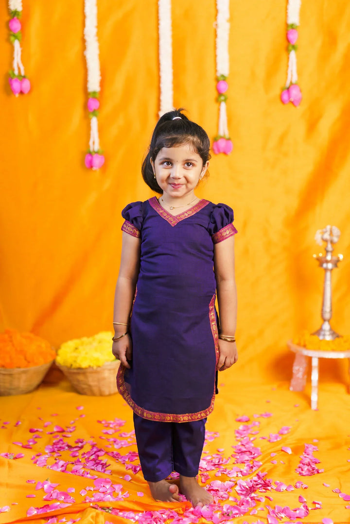 Sreeja Violet Kurti Set Mini | Made To Order