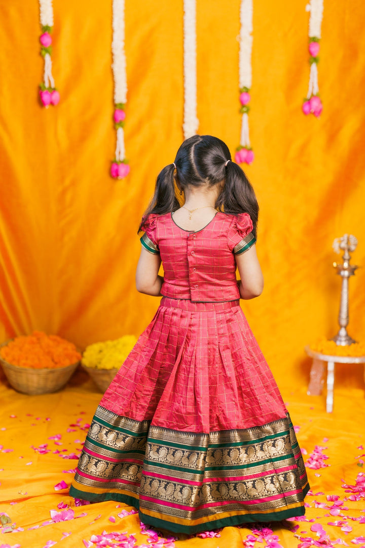 Bhavya Red Lehenga Mini (Set of 2) | Made to Order | SHOBITAM