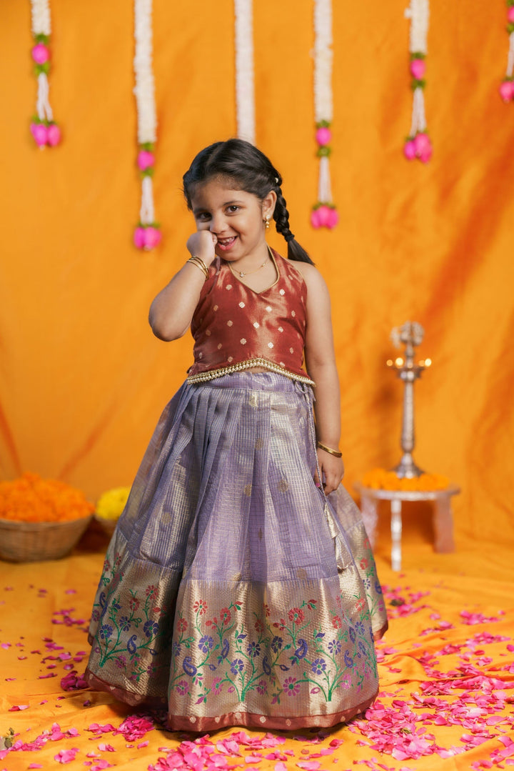 Gargi Lavender Lehenga Mini (Set of 2) | Made to Order | SHOBITAM