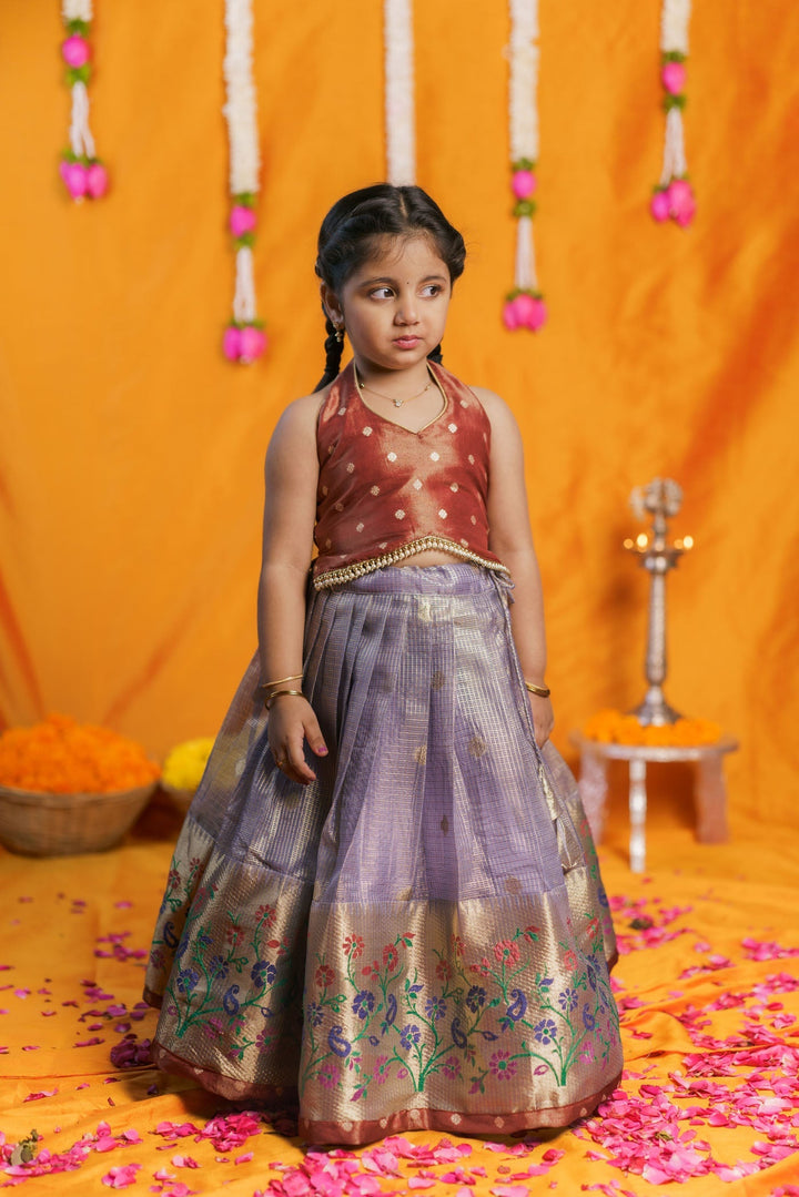 Gargi Lavender Lehenga Mini (Set of 2) | Made to Order | SHOBITAM