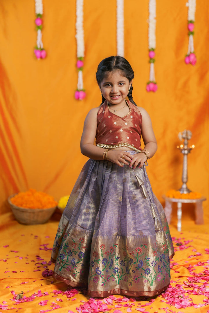 Gargi Lavender Lehenga Mini (Set of 2) | Made to Order | SHOBITAM