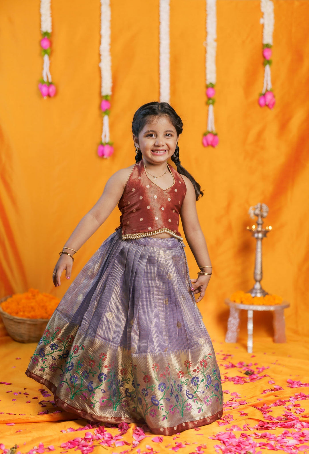 Gargi Lavender Lehenga Mini (Set of 2) | Made to Order | SHOBITAM