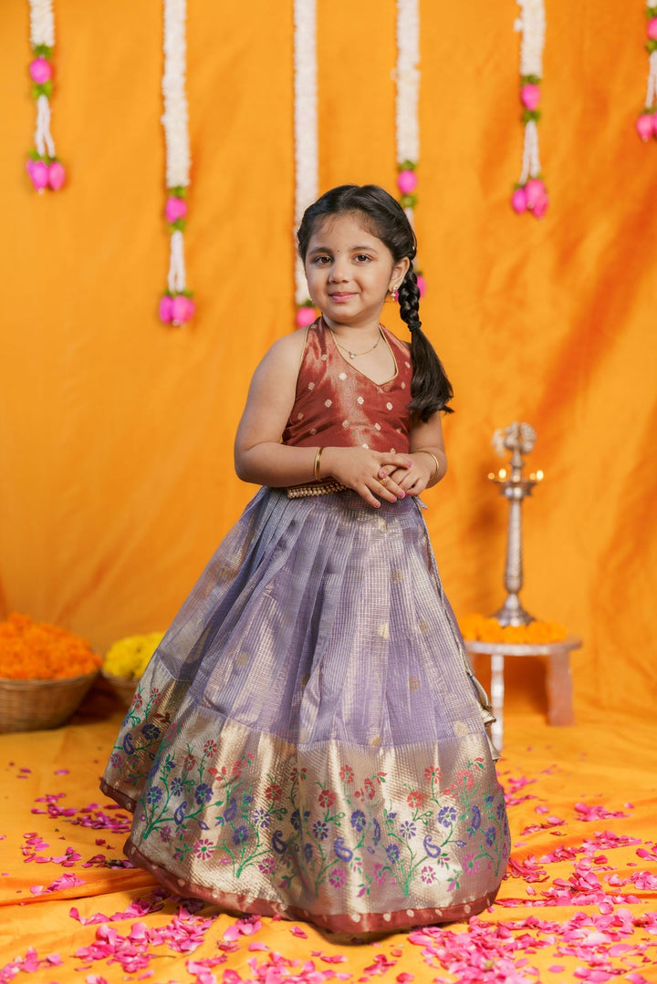 Gargi Lavender Lehenga Mini (Set of 2) | Made to Order | SHOBITAM