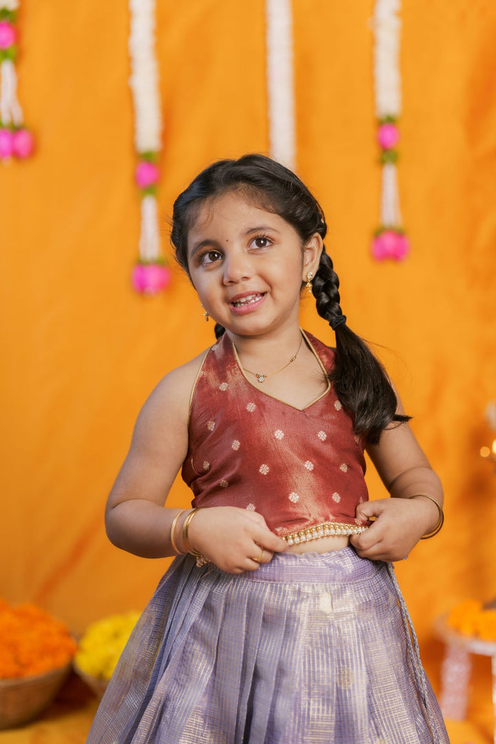 Gargi Lavender Lehenga Mini (Set of 2) | Made to Order | SHOBITAM